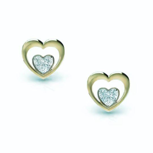 Lidiya Lab-Created Yellow Gold Bezel Set Studs Diamond Earrings