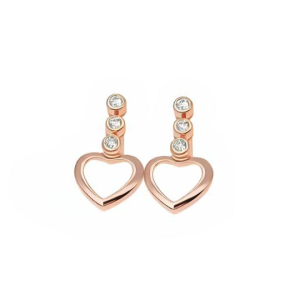 Zeona Lab-Created Rose Gold Bezel Set Designer Diamond Earrings