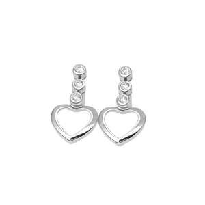 Zeona Lab-Created Round cut Bezel Set  Designer Diamond Earrings