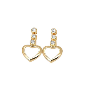 Zeona Lab-Created Yellow Gold Bezel Set Designer Diamond Earrings