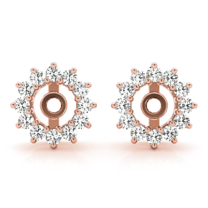 Lily Lab-Created Rose Gold Ear Jackets & Climbers Diamond Earrings