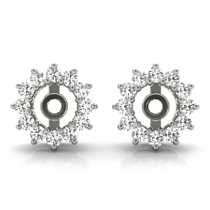 Lily Lab-Created Round cut Ear Jackets & Climbers Diamond Earrings