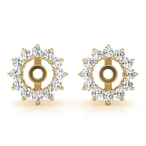 Lily Lab-Created Yellow Gold Ear Jackets & Climbers Diamond Earrings