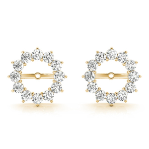 Leigh Natural Yellow Gold Ear Jackets & Climbers Diamond Earrings