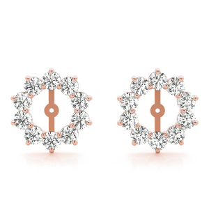 Stevie Lab-Created Rose Gold Ear Jackets & Climbers Diamond Earrings