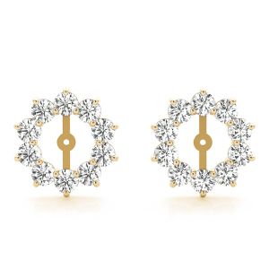 Stevie Lab-Created Yellow Gold Ear Jackets & Climbers Diamond Earrings