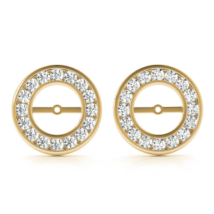 Joan Lab-Created Yellow Gold Ear Jackets & Climbers Diamond Earrings