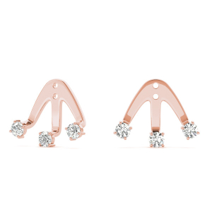 Ava  Lab-Created Rose Gold Ear Jackets & Climbers Diamond Earrings