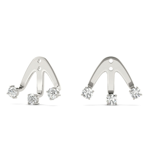 Ava  Lab-Created Round cut Ear Jackets & Climbers Diamond Earrings