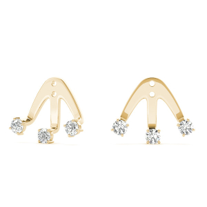 Ava  Lab-Created Yellow Gold Ear Jackets & Climbers Diamond Earrings