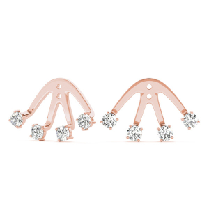 Elsie Lab-Created Rose Gold Ear Jackets & Climbers Diamond Earrings