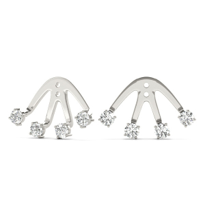 Elsie Lab-Created Round cut Ear Jackets & Climbers Diamond Earrings