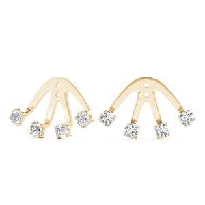 Elsie Lab-Created Yellow Gold Ear Jackets & Climbers Diamond Earrings