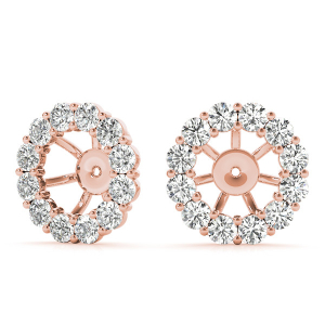 Laurie Lab-Created Rose Gold Ear Jackets & Climbers Diamond Earrings