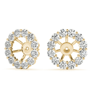 Laurie Lab-Created Yellow Gold Ear Jackets & Climbers Diamond Earrings