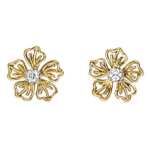 Kiaria Natural Rose Gold Prong Set Designer Diamond Earrings