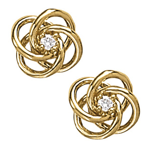 Kandee Natural Rose Gold 4 Prong Designer Diamond Earrings