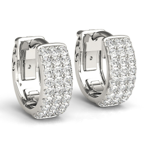 Victoria Lab-Created Silver Hoop Diamond Earrings