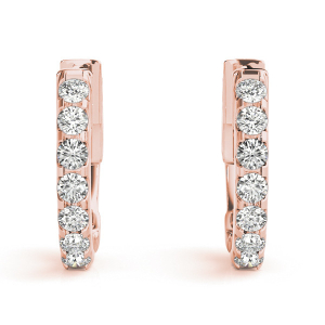 Brooklyn Lab-Created Rose Gold Hoop Diamond Earrings