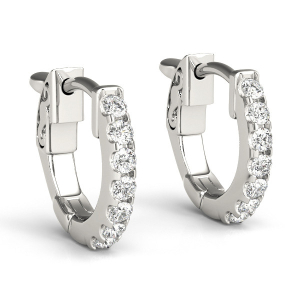 Brooklyn Lab-Created Silver Hoop Diamond Earrings