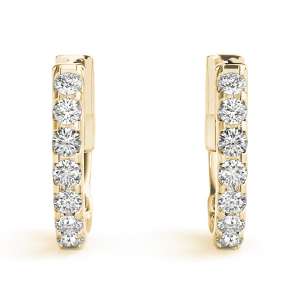 Brooklyn Lab-Created Yellow Gold Hoop Diamond Earrings