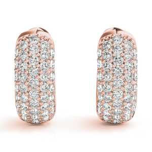 Gianna Lab-Created Rose Gold Hoop Diamond Earrings