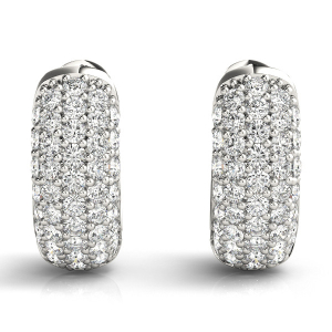 Gianna Lab-Created Silver Hoop Diamond Earrings