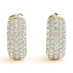 Gianna Lab-Created Yellow Gold Hoop Diamond Earrings