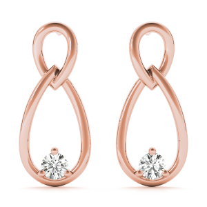 Zella Lab-Created Rose Gold 3 Prong  Designer Diamond Earrings