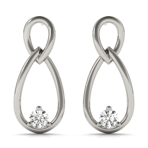 Zella Lab-Created Round cut 3 Prong  Designer Diamond Earrings