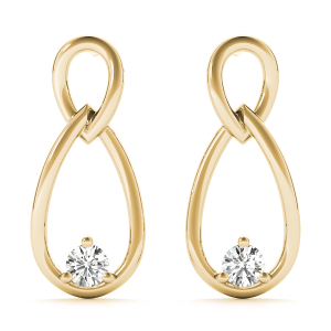 Zella Lab-Created Yellow Gold 3 Prong  Designer Diamond Earrings