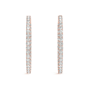 Isabel Lab-Created Rose Gold Hoop Diamond Earrings