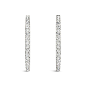 Isabel Lab-Created Round cut  Hoop Diamond Earrings