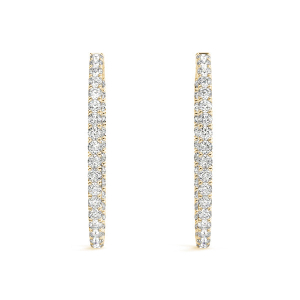 Isabel Lab-Created Yellow Gold Hoop Diamond Earrings