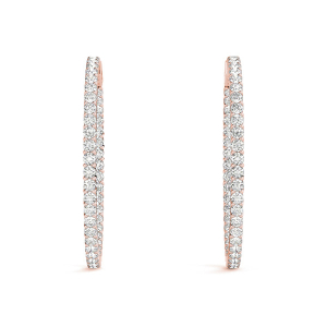 Freya Lab-Created Rose Gold Hoop Diamond Earrings