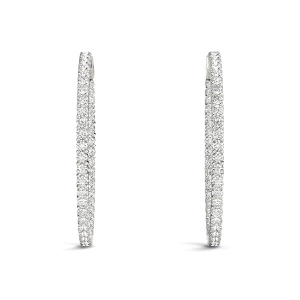 Freya Lab-Created Round cut  Hoop Diamond Earrings