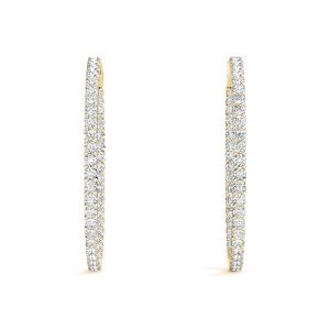 Freya Lab-Created Yellow Gold Hoop Diamond Earrings