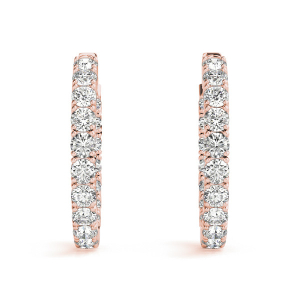 Bonnie Lab-Created Rose Gold Hoop Diamond Earrings