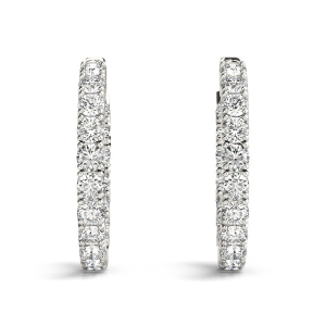 Bonnie Lab-Created Round cut  Hoop Diamond Earrings