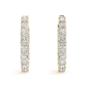 Bonnie Lab-Created Yellow Gold Hoop Diamond Earrings