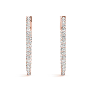 luca Lab-Created Rose Gold Hoop Diamond Earrings