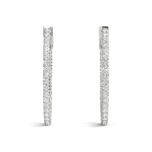 luca Lab-Created Round cut  Hoop Diamond Earrings