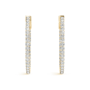 luca Lab-Created Yellow Gold Hoop Diamond Earrings