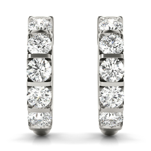 Brooke Lab-Created Round cut  Hoop Diamond Earrings