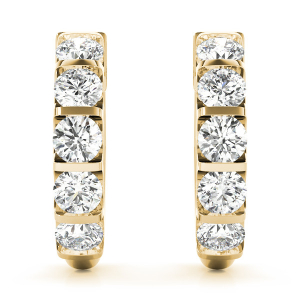 Brooke Lab-Created Yellow Gold Hoop Diamond Earrings