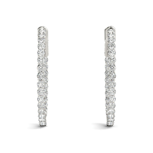 Azilis Lab-Created Round cut  Hoop Diamond Earrings