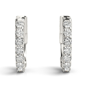 Antea Lab-Created Round cut Hoop Diamond Earrings