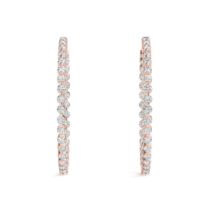 Ethan  Lab-Created Rose Gold Hoop Diamond Earrings