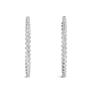 Ethan  Lab-Created Round cut Hoop Diamond Earrings