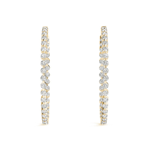 Ethan  Lab-Created Yellow Gold Hoop Diamond Earrings